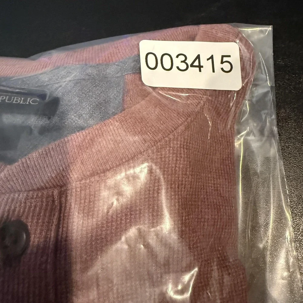 Banana Republic Shirt Mens XL Red‎ Thermal Long Sleeve Henley Tee Cotton